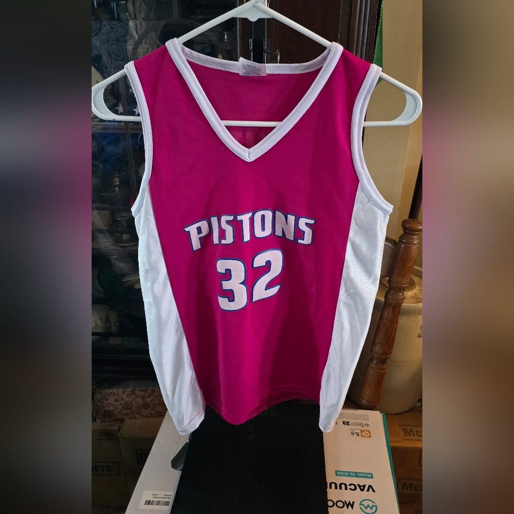Hamilton Pink and White Pistons Jersey